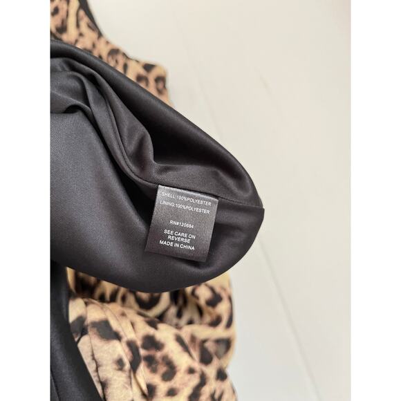 Torrid Leopard Print Asymmetrical Hem Midi Dress 2X Plus Size Mob Wife Goth - Picture 8 of 16